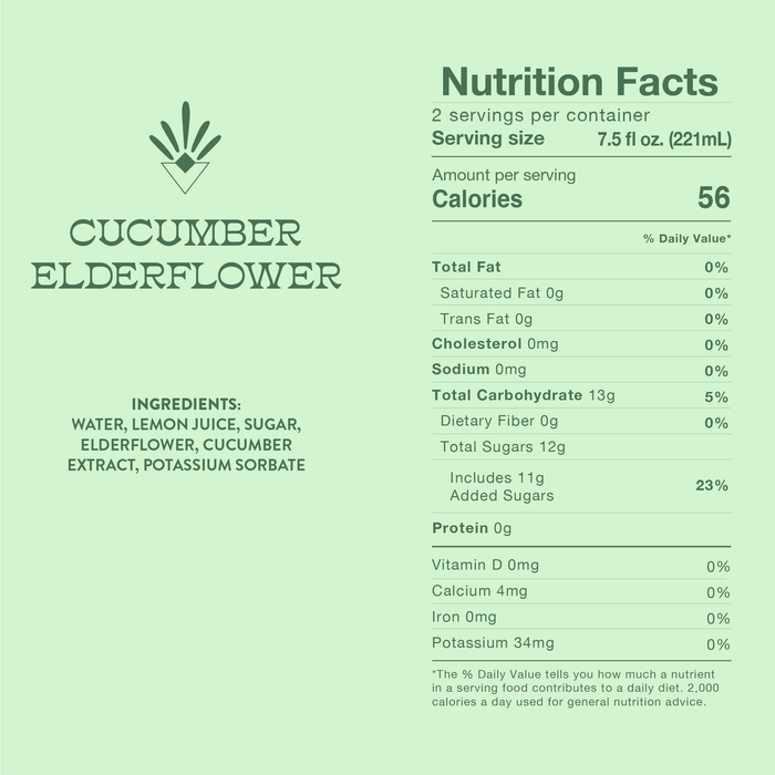 Root Elixirs Sparkling Cucumber Elderflower Premium Cocktail Mixer- 4 Cans 7.5 oz by Farm2Me