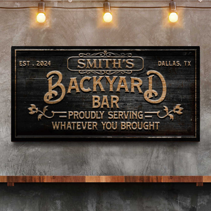 Custom Backyard Bar Sign Ii