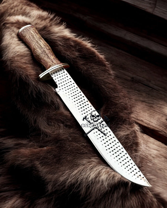 Western Along Knife with Rasp Steel Blade & Walnut Wood Handle
