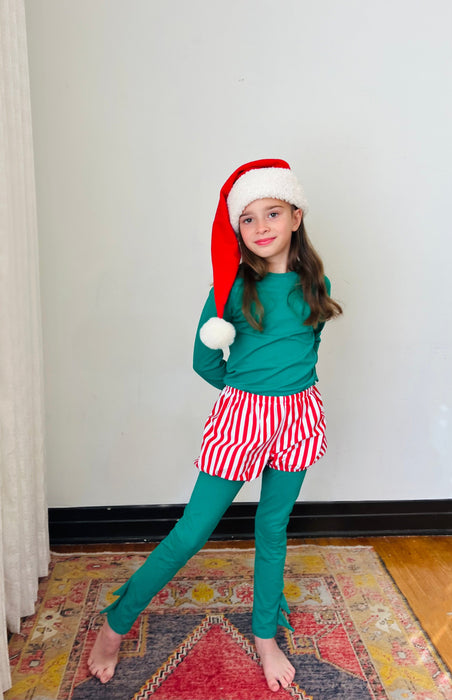 Christmas Elf Pajama Costume with Candy Cane bloomer by Band of the Wild