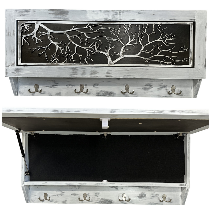 Coat Rack Hidden Gun Storage - Winter Tree