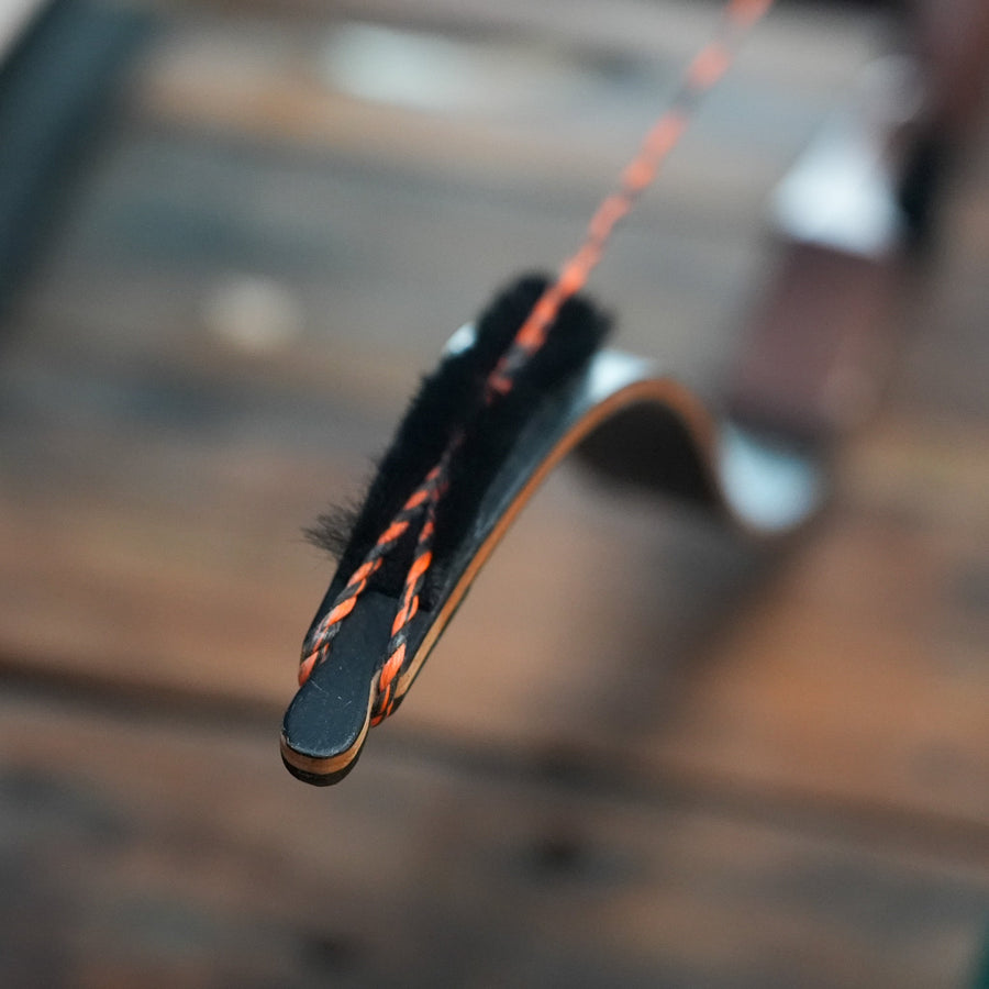 Calf Hair Recurve Limb Silencers & Arrow Shelf Kit — pad fitted under bowstring