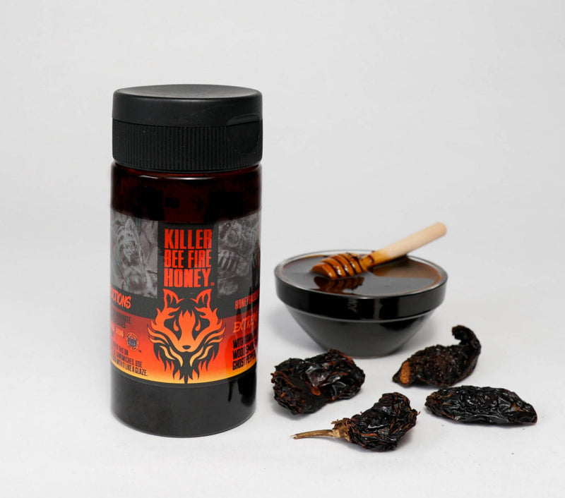 Killer Bee - Fire Honey - All Natural - Hot Honey by Honey Badgers Bee Farm