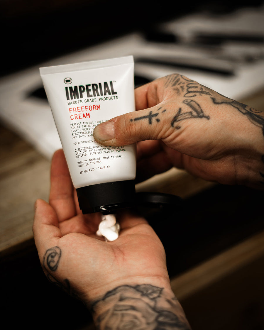 Freeform Styling Cream — Freeform Cream being dispensed into a hand