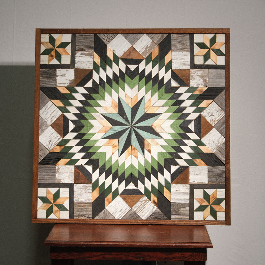 Amish Handmade Barn Quilt Wall Art – Reclaimed Barn Wood – 30.5” x 30.5”