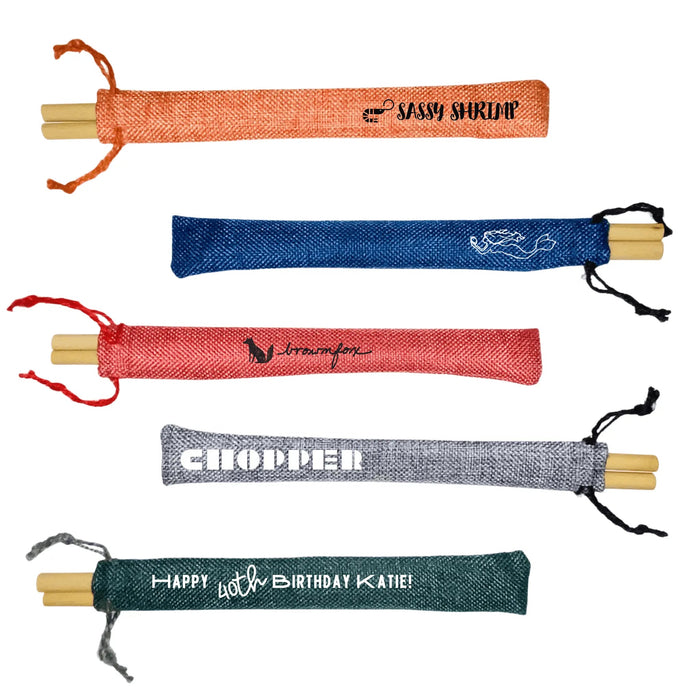 Dark colored versions of the Holy City Straw Company two straw branded pouch combos options
