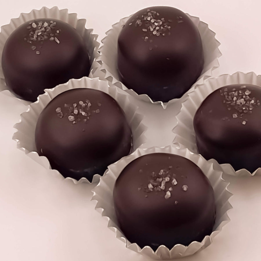 Dark Chocolate Sea Salt Caramel Truffles
