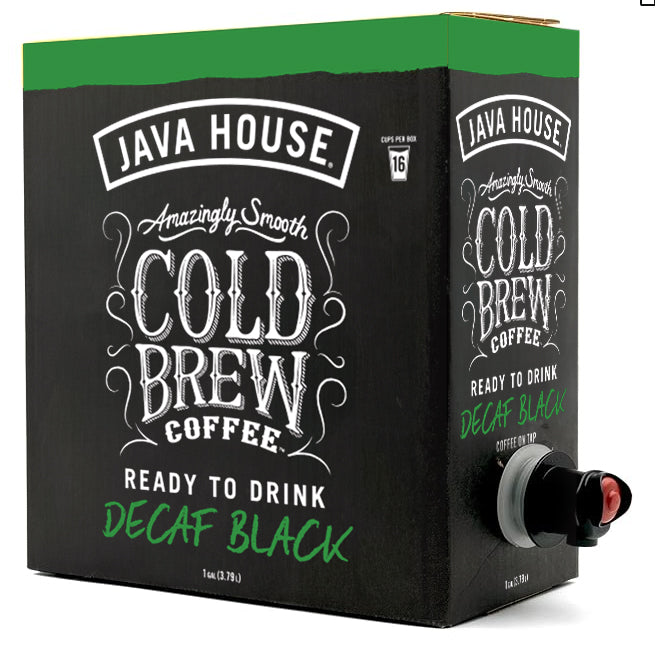 Decaf cold brew box at an angle