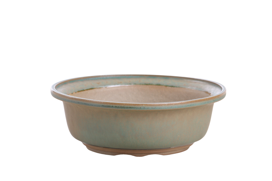 7-Inch Round Bonsai Pot - Speckled Moss