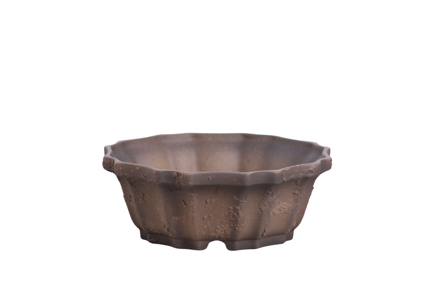 5-Inch Flower Bonsai Pot - Textured Unglazed Limited Edition