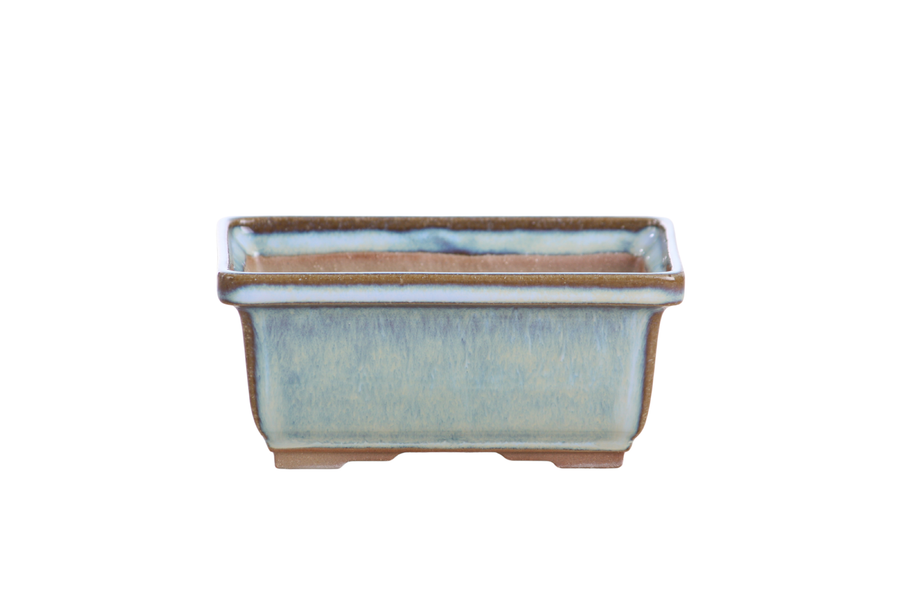 5-Inch Rectangle Deep Bonsai Pot - Glacier