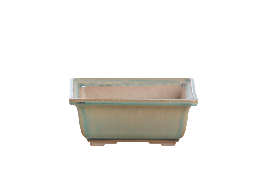 5.5-Inch Square Bonsai Pot - Speckled Moss