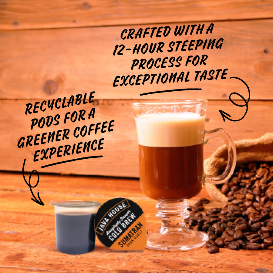 Sumatran coffee with cold-steeping information