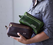 Double Zipper Toiletry Bag - Lifetime Leather Co