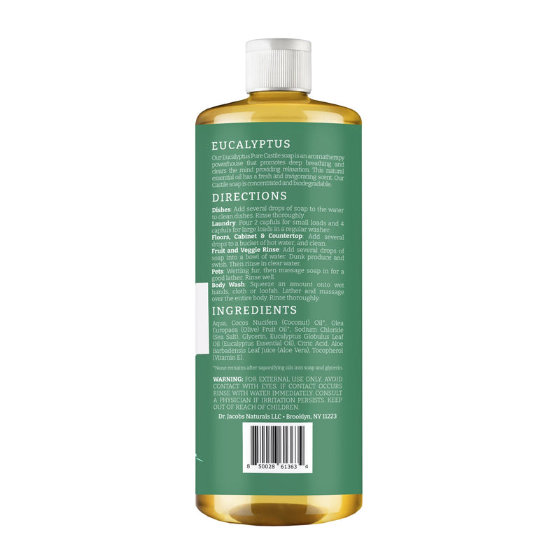 Eucalyptus All in 1 Castile Soap - Thin Formula by Dr. Jacobs Naturals
