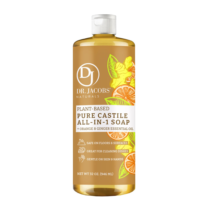 Orange & Ginger All in 1 Castile Soap - Thin Formula by Dr. Jacobs Naturals
