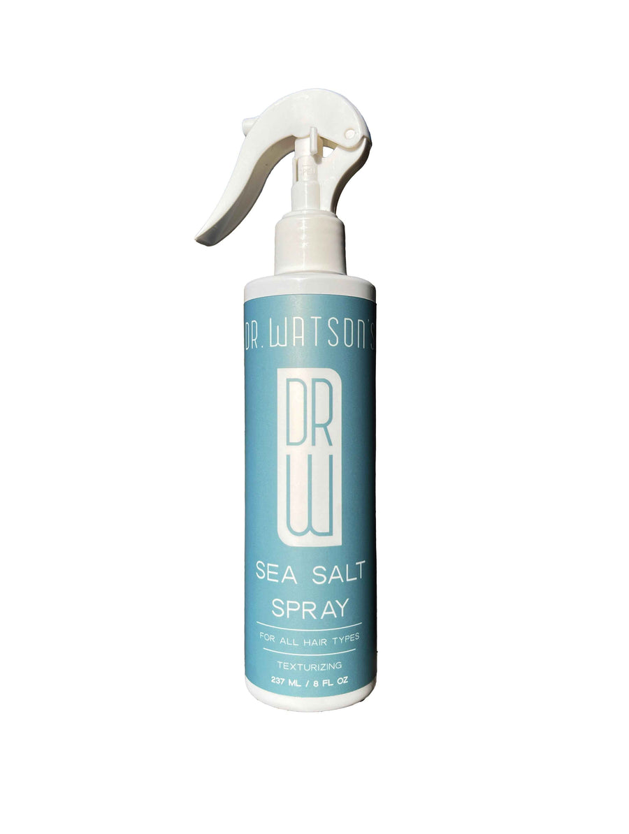 Dr. Watson's sea salt spray bottle with white trigger sprayer