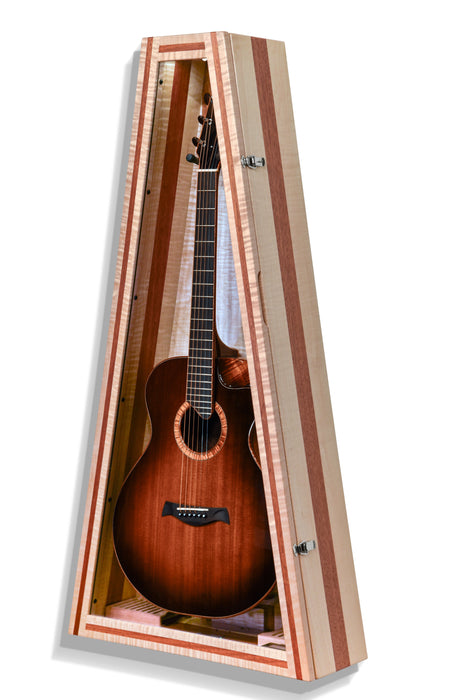 Climacase Triangle Humidor Flamed Maple With Mahogany