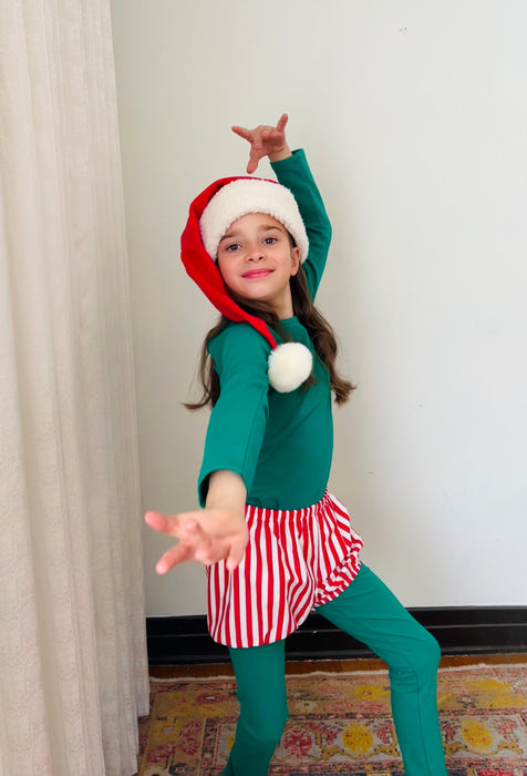 Christmas Elf Pajama Costume with Candy Cane bloomer by Band of the Wild