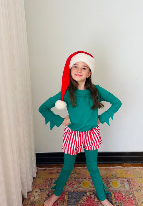 Christmas Elf Pajama Costume with Candy Cane bloomer by Band of the Wild