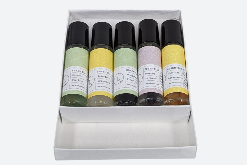 CBD Essential Oils Roll-On set with Crystals and CBD (THC free) by Lizush
