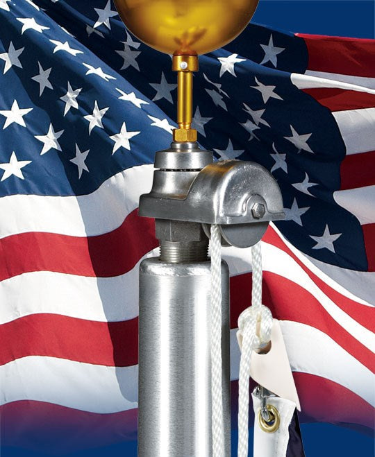 Aluminum Flagpole - External Rope - Heavy Duty, Lifetime Warranty - Made in USA