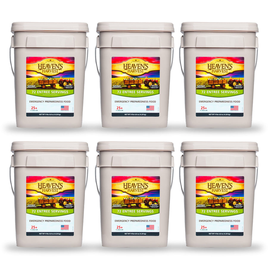 Six Heaven's Harvest entree food buckets