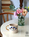 Evil Eye Coffee Mug - Artisanal, Handmade 10oz Ceramic Coffee Cup with Gold Handle, Evil Eye Protection Symbol