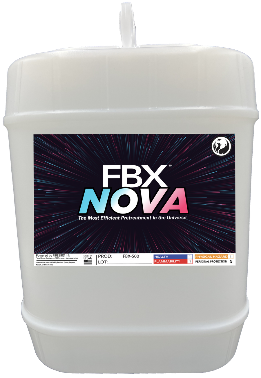 FBX-NOVA universal DTG pretreatment in a 5-gallon container