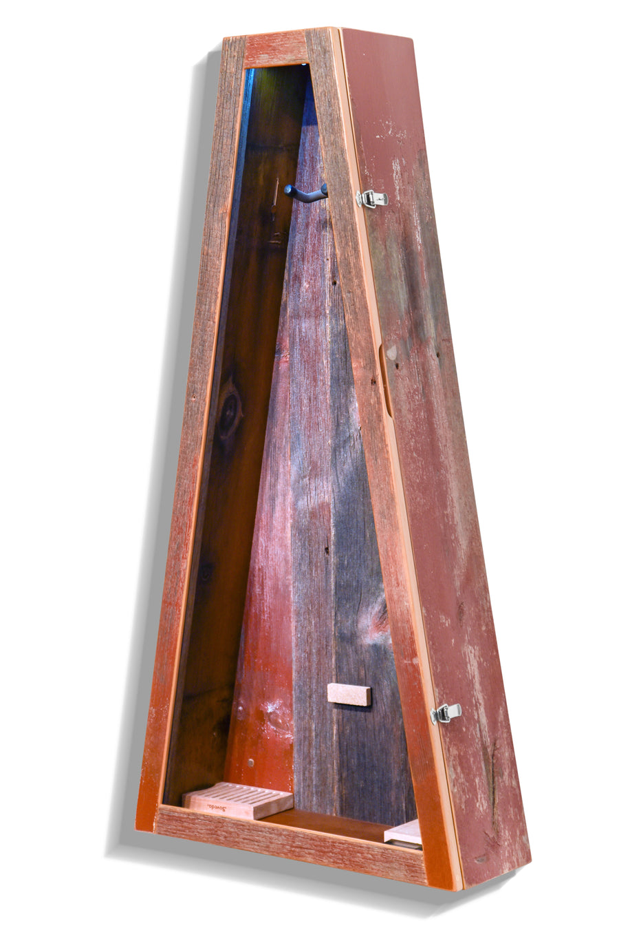 ClimaCase Triangle Humidor - Reclaimed Barnwood (Red)