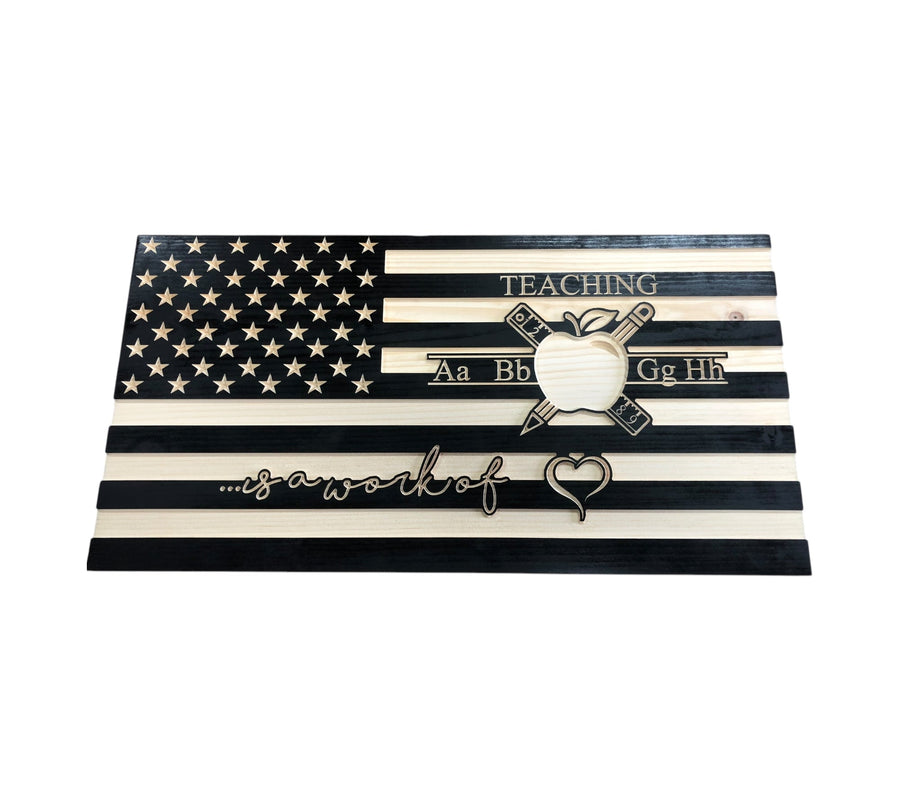 Personalized Teacher Appreciation Wooden Flag