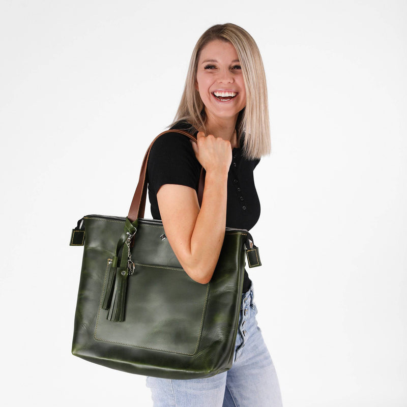 Zippered Deluxe Lifetime Tote - Lifetime Leather Co