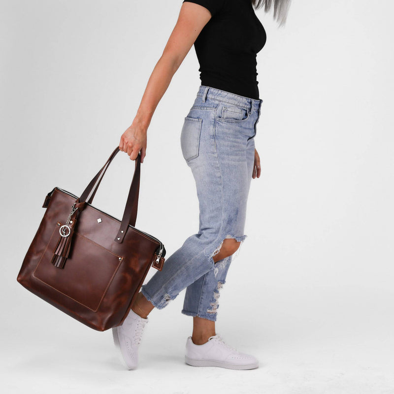 Zippered Deluxe Lifetime Tote - Lifetime Leather Co