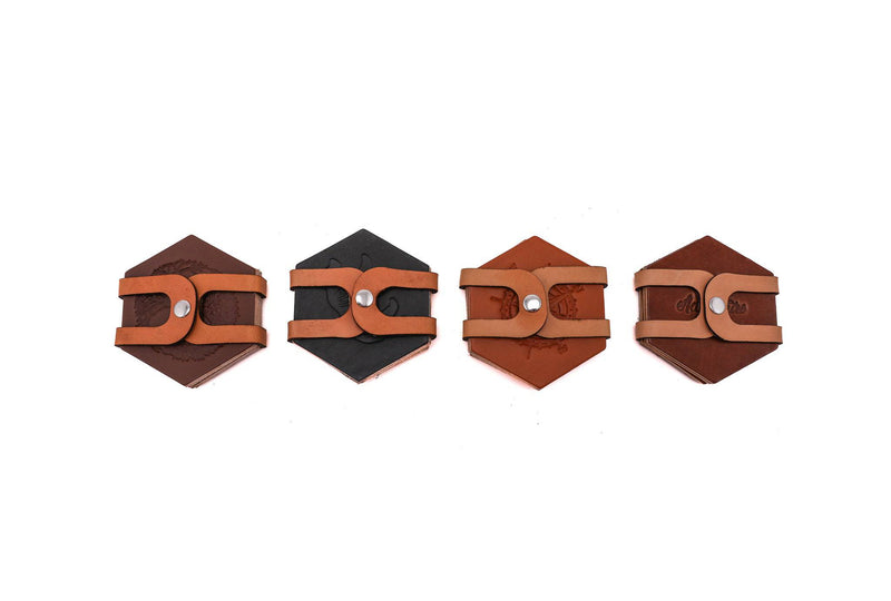 Leather Hexagon Coaster Set - Lifetime Leather Co