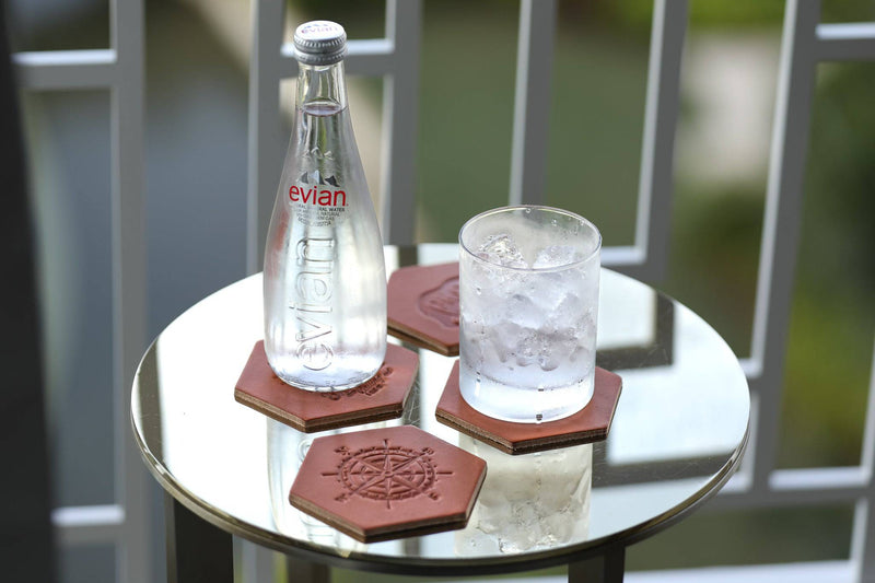 Leather Hexagon Coaster Set - Lifetime Leather Co