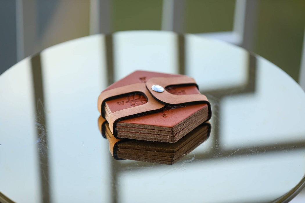 Leather Hexagon Coaster Set - Lifetime Leather Co