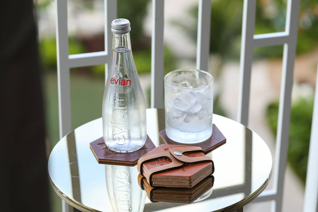 Leather Hexagon Coaster Set - Lifetime Leather Co