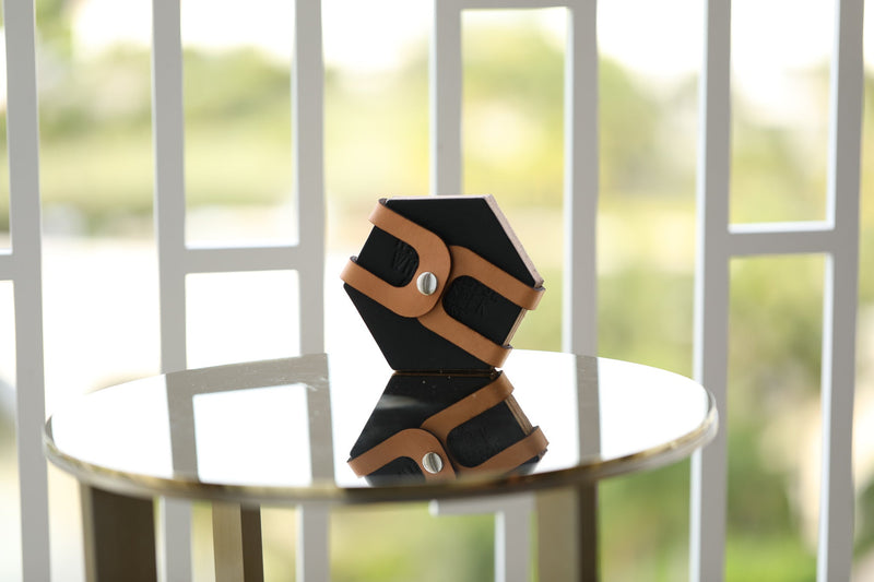 Leather Hexagon Coaster Set - Lifetime Leather Co