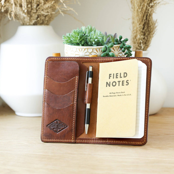 Lifetime Leather open Field Notes Wallet.