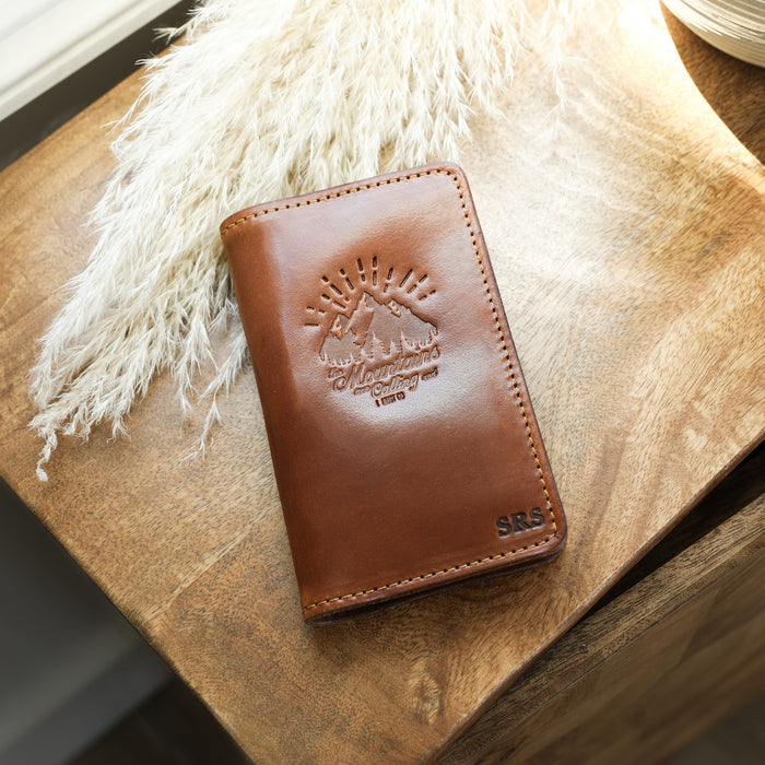 Closed Custom Field Notes Wallet on a table.