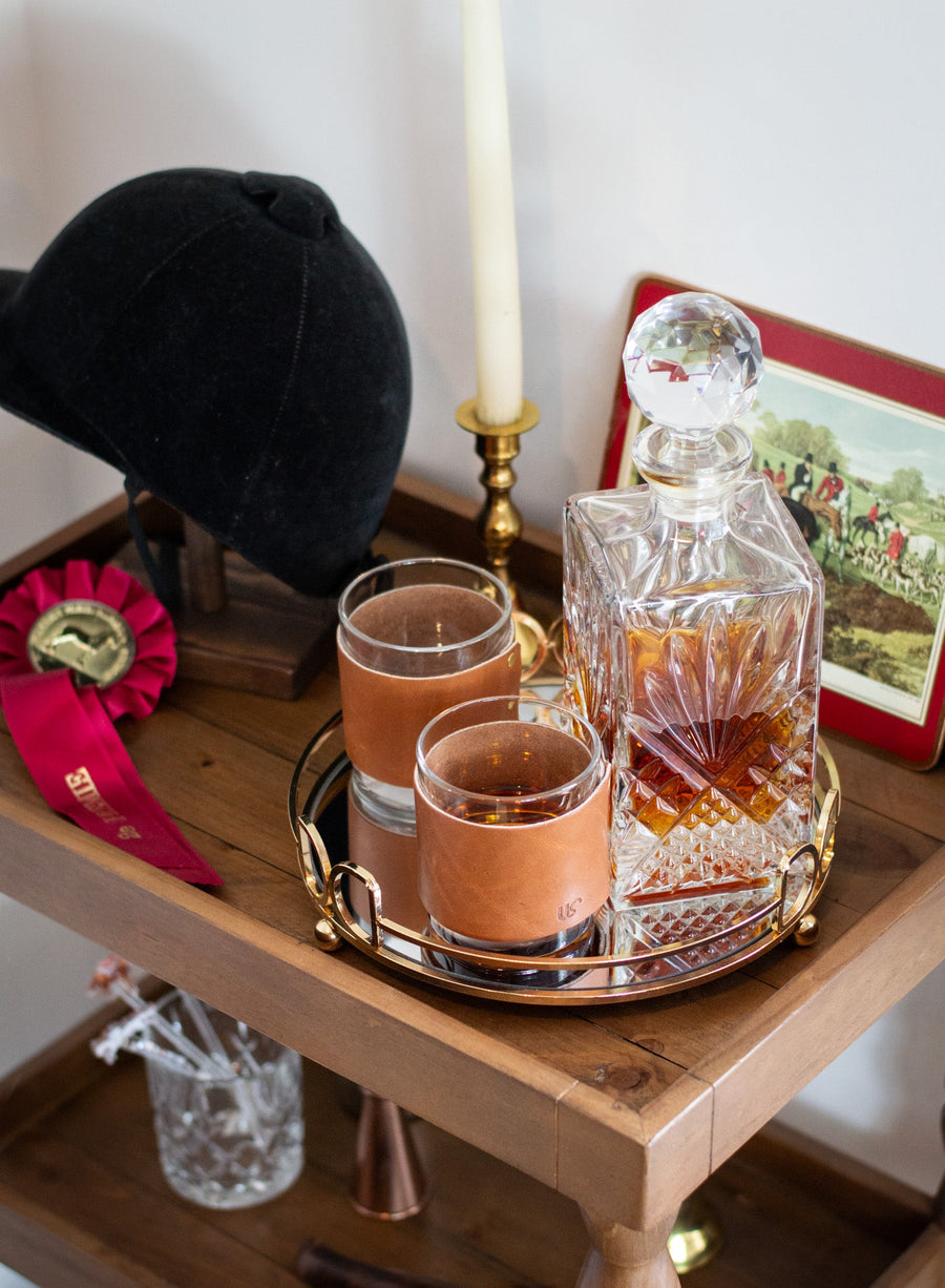 Leather Wrapped Whiskey Glass