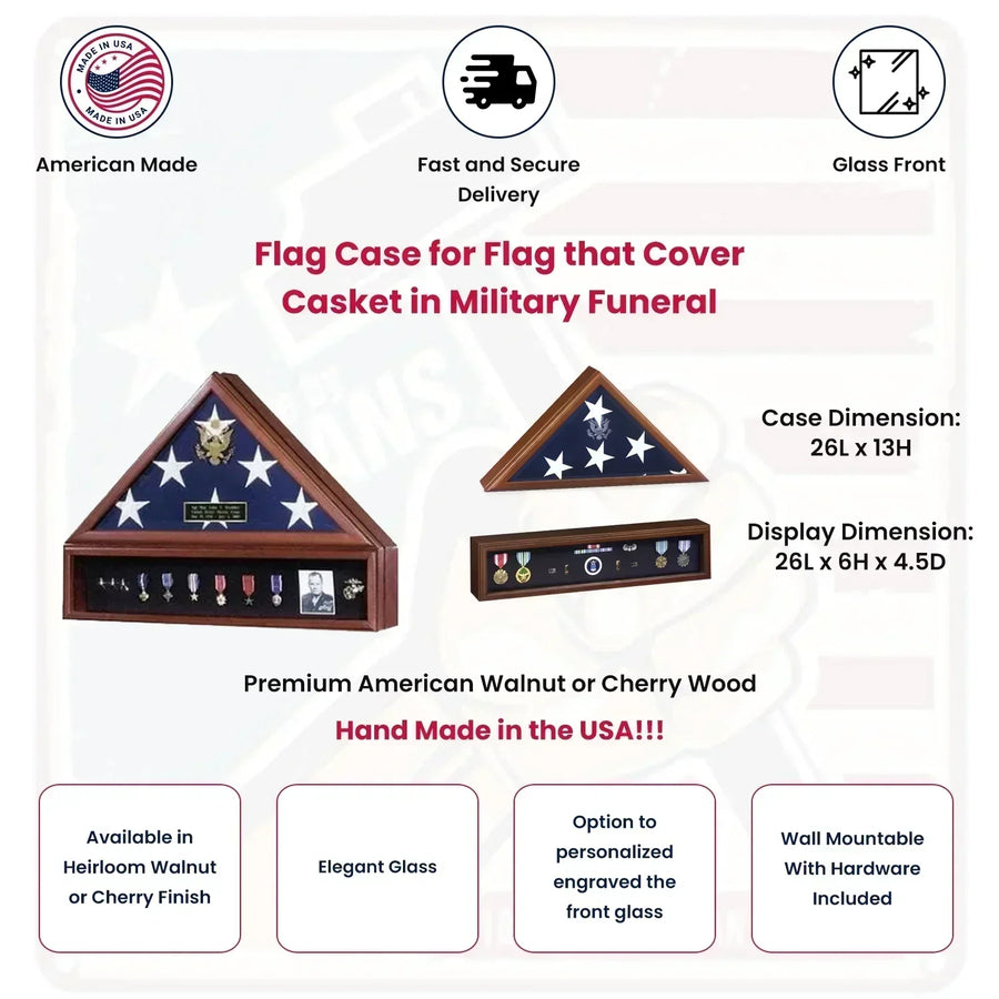 American Flag Case and Medal Display Case - Presidential - Flag Connections.