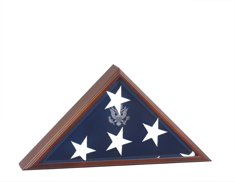 US Military Personalized Cherry Flag Case for American 5’x9.5’ Veteran Burial Flag, US Military Stuff Personalized Cherry Flag Case for American, The Military Gift Store, American Flag Frames
