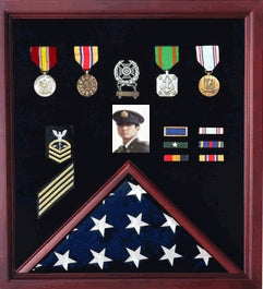 Flag Display Case Combination For Medals and Photos, , The Military Gift Store, Flag Display Case