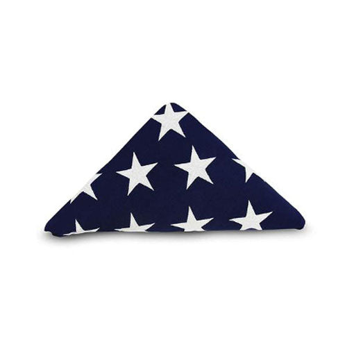 Folded Memorial Flag American US Flag 5x9.5 Foot Heavy Duty Cotton for Veteran