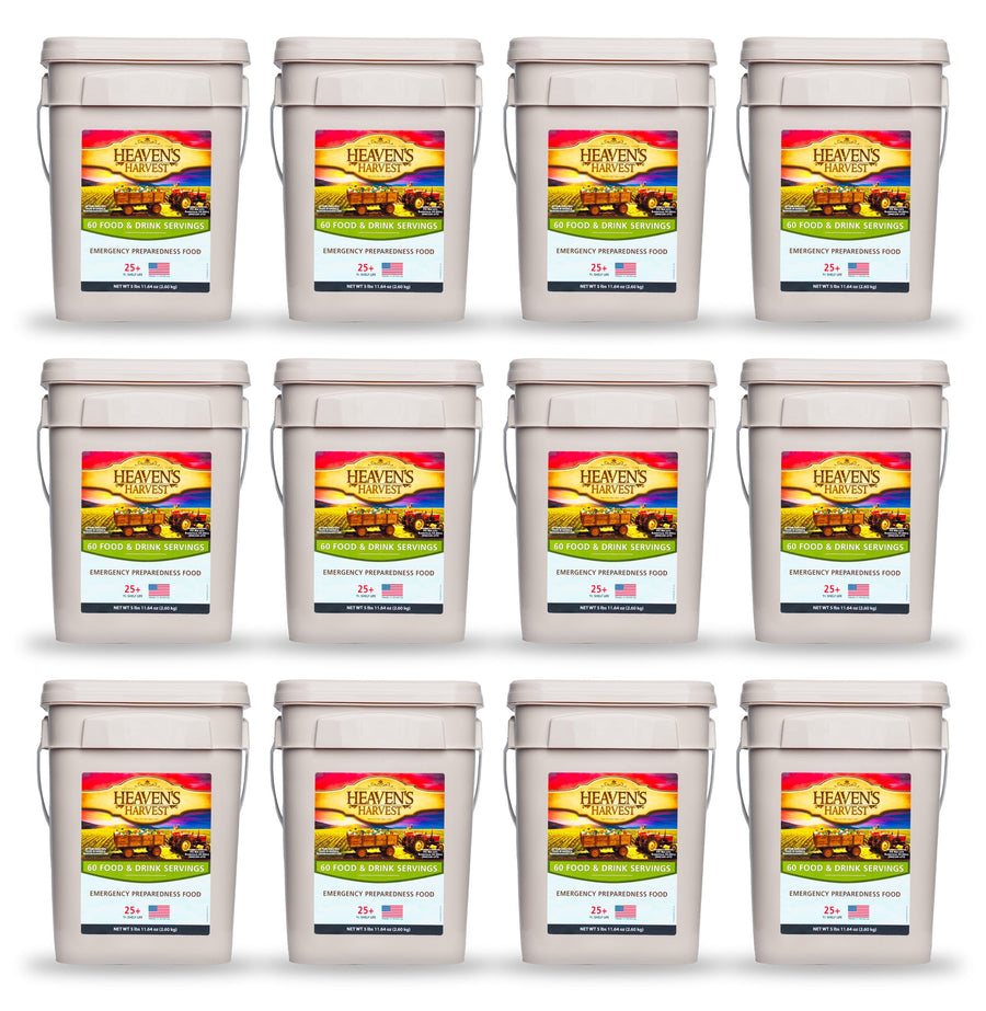 Twelve Heaven's Harvest starter food and drink buckets