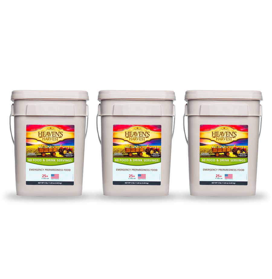 Three Heaven's Harvest starter food and drink buckets
