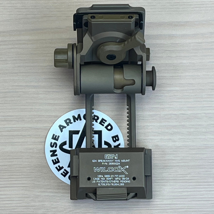 Wilcox G24 | Dovetail Mount for NVGs w/ Breakaway Safety for Neck Injury Prevention