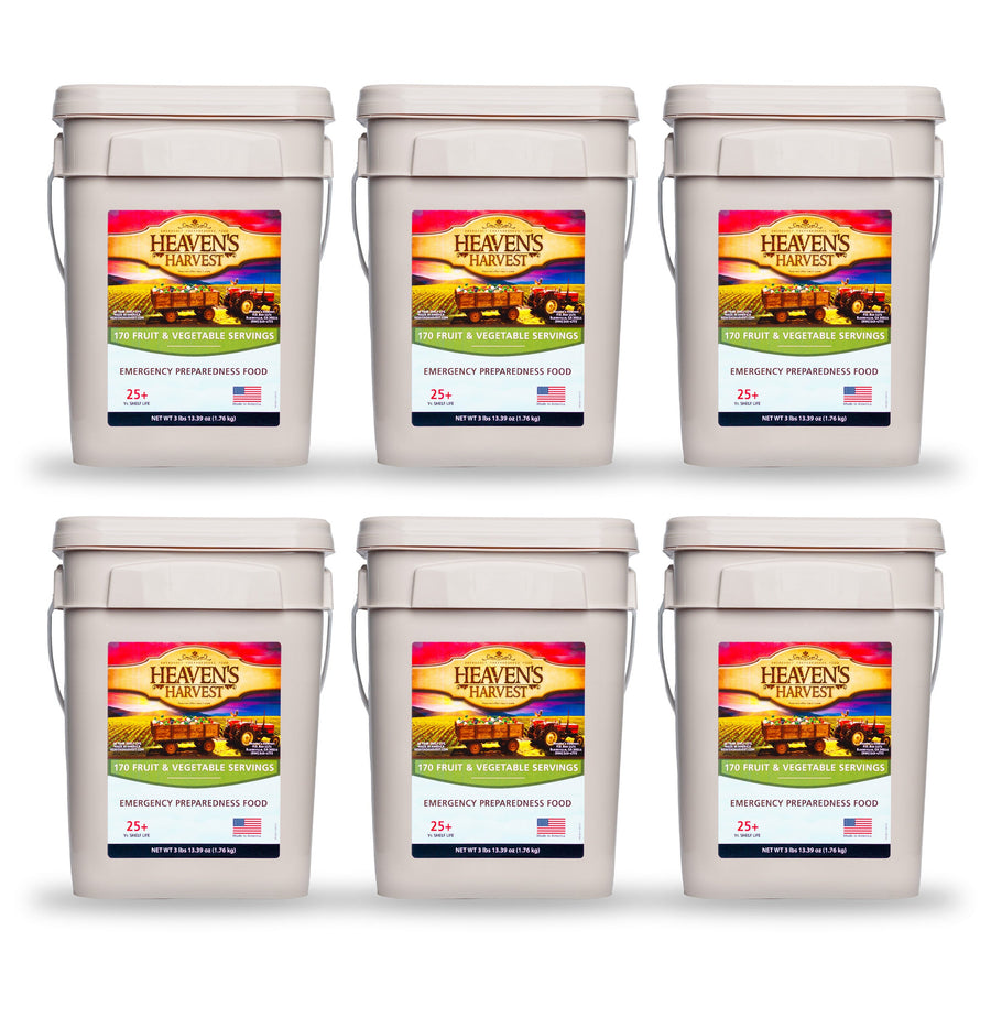 Six Heaven's Harvest fruit and vegetable food buckets