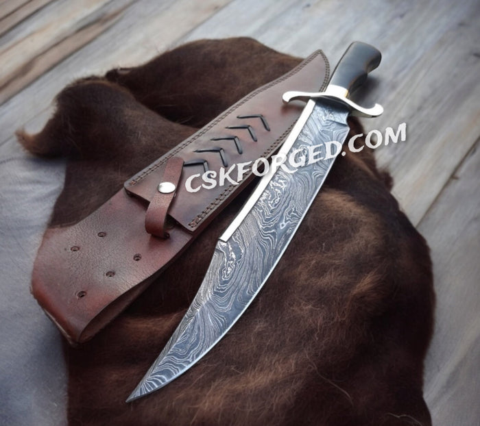 Alamo Musso Damascus Knife – Top Men’s Gift Durable for Outdoorsmen & Collectors